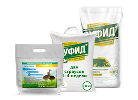 Для страусов возрастом 1-4 недели